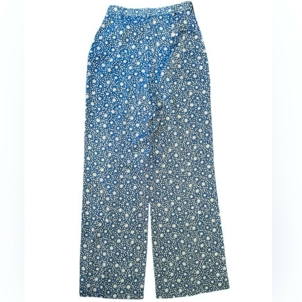 Polo Ralph Lauren Starburst-Motif Satin Wide-Leg Pant Size 2 Excellent Condition - Picture 9 of 9
